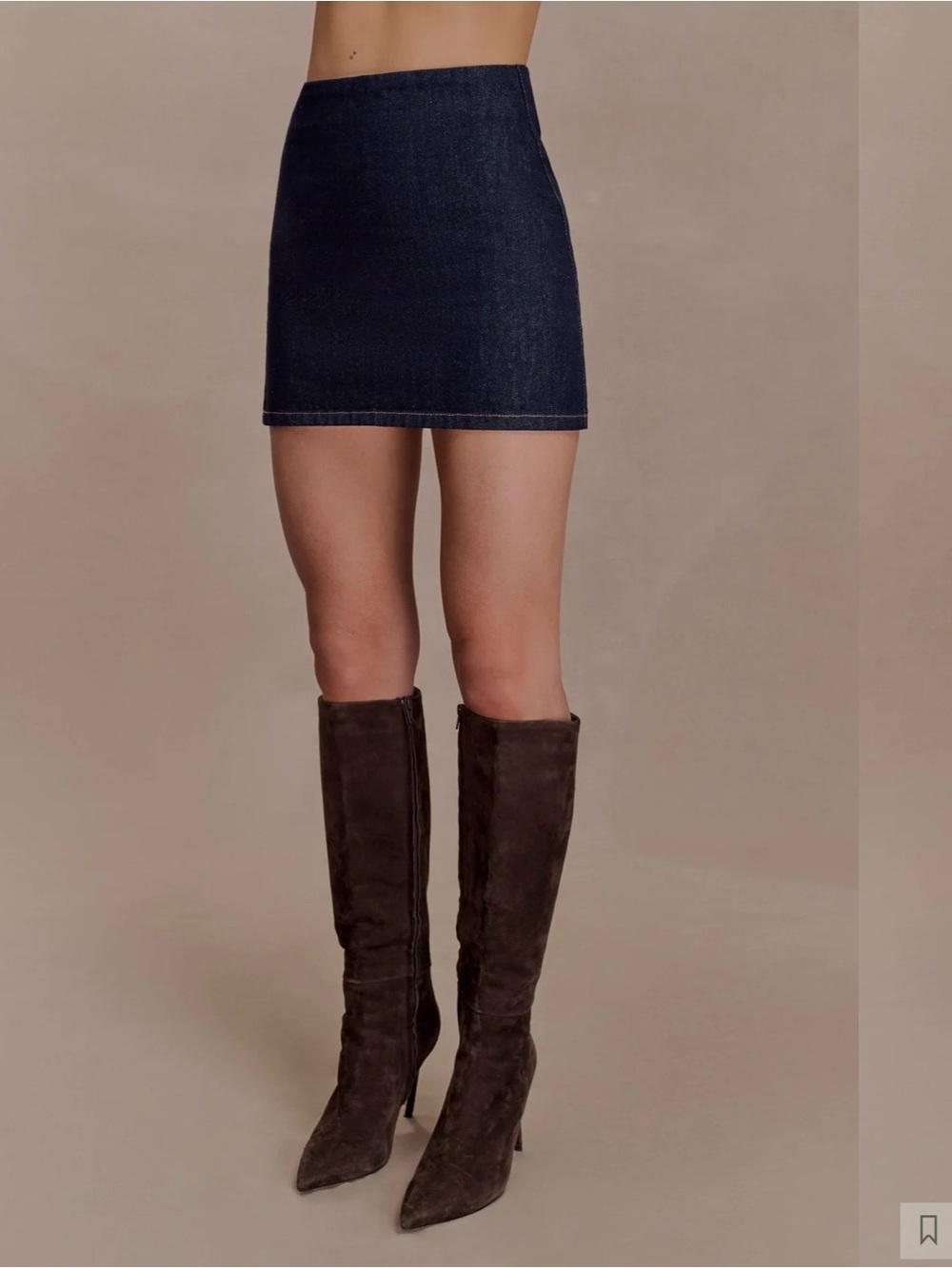 Meshki Dark Indigo Denim Mini Skirt